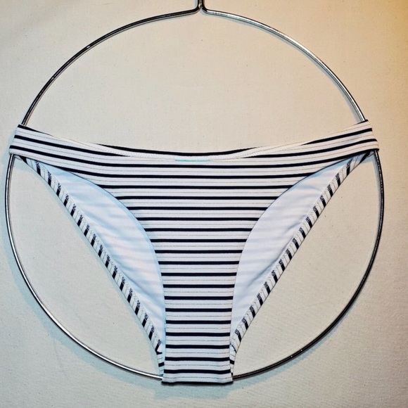 NEW Melissa Odabash Venezuela Nautical Navy Gold Stripe Bikini Bottom 4 6 8 S M - Picture 4 of 7